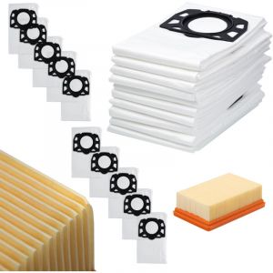 10 sacchetti + filtro per aspirapolvere K&auml;rcher WD6 WD4 WD5 MV4
