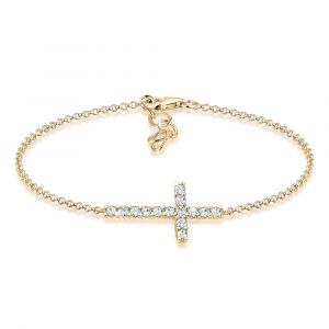 Elli - Elli Bracelet Femmes Symbole Croix Classique avec Cristaux en Argent Sterling 925 1 unité