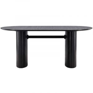 Isolde table de salle &agrave; manger 90x180cm noir.