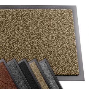 Vounot Tapis de Porte Paillasson d'Entree Interieur et Extérieur Tapis Antidérapant et Anti-Poussière Tapis d’entrée Imperméable Lavable 40x60cm Beige