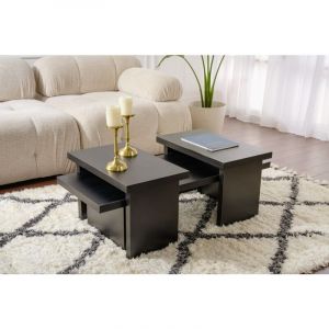 UB DESIGN Asir Group Llc - Table Basse en Bois Noir, 45x110x41 cm, Pour la Maison
