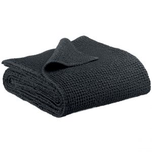 Declikdeco Plaid recyclé MAÏA Caviar 140 x 200