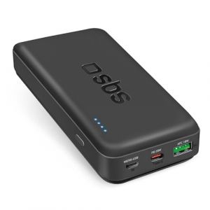 Sbs Powerbank 20K Fast, Alimentation 20 000 Mah, Charge Rapide 20 W, Charge Rapide Adaptative (AFC), LED d'&Eacute;tat, USB-C, USB-A, Chargeur pour iPhone, iPad, Airpods, Samsung, Tablette, Smartphone
