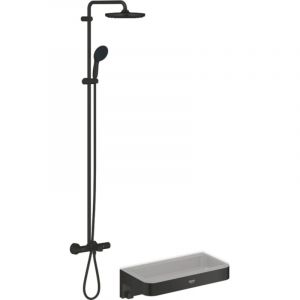 Grohe Colonne bain douche thermostatique Vitalio Start System noir mat + Panier douche Start Cube