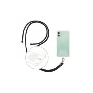 Case For You - Cordon Nylon Universel Avec Mousquetons Argent&eacute;s - Couleur : Noir - Mod&egrave;le : Universel