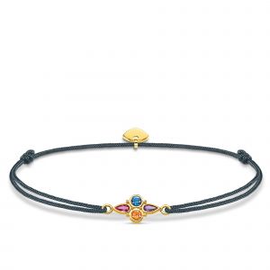 Thomas Sabo Bracelet Little Secret pierres multicolores Argent sterling 925 ; plaqué or jaune 18 carats Gris