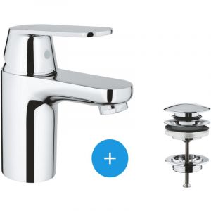 Grohe Eurosmart Cosmopolitan Mitigeur pour lavabo 1/2 ? Taille S + Bonde Clic-clac (23925000)