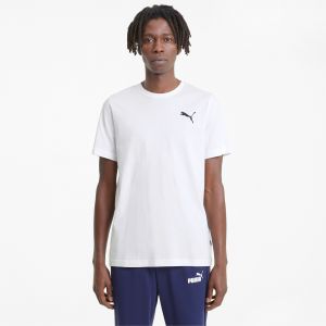 Puma T-Shirt Essentials Small Logo homme, Blanc/Logo Chat, Taille XXL, Vêtements