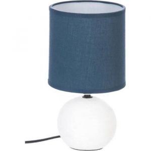 Atmosphera LAMPE DE CHEVET BLEU BLANC TIMEO 25 CM