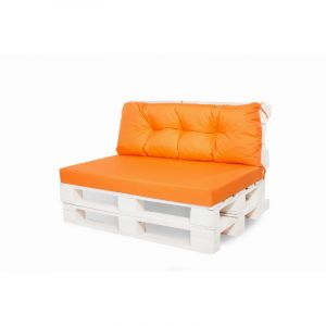 Coussin de palettes, Jeu de coussins de jardin 120x50 et Dossier 120x40cm Orange / coussin de palettes pas cher extérieures
