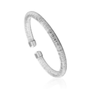Cleor Bracelets Jonc en Argent 925/1000 et Silicone Blanc Femme blanc - Taille Unique