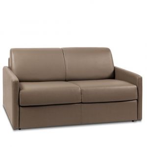 Italian Spirit Canapé express SUN EDITION Cuir et PU Cayenne taupe 120 cm matelas 16 cm - taupe