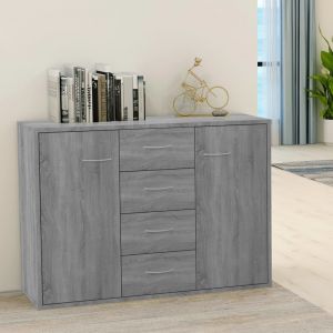 VidaXL Buffet Sonoma gris 88x30x65 cm Bois d'ing&eacute;nierie