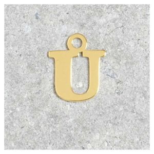 Pendentif Lettre U - Argent Massif 925 Doré à l'or 24K