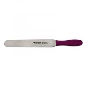 Arcos Spatule Couleur - Prof 299131 en acier inoxydable Nitrum et mango Polypropyl&egrave;ne ergonomique en couleur fuscia avec lame de 25 cm, en vitrine.