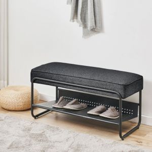 [en.casa] - Banc à chaussures Lillehammer 90 x 37 x 42 cm noir