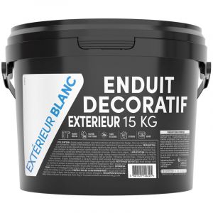 Enduit D&eacute;coratif Aspect Cr&eacute;pi Ext&eacute;rieur Blanc 15kg - TOUT DANS LE PRIX