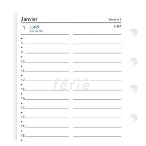 Filofax Blumie Shop Lot Recharge 2023 Pocket Français 1 jour par page + Index Adhésif