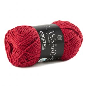 Pelote de fil à tricoter Cocktail rouge vermillon 105 m - Plassard