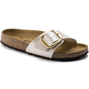 Birkenstock Madrid BIG Buckle, Mule Femme, Pearl White, 37 EU &Eacute;troit