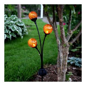 Best Season White Star Balise solaire LED Trio Globes ambrée