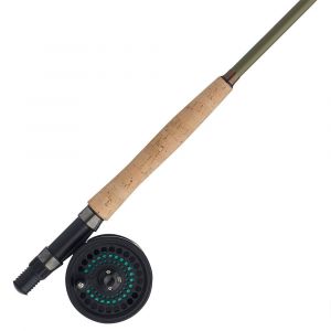 Shakespeare Cedar Canyon Stream Fly Kit Combo Canne et Moulinet pour la pêche à la Mouche en Eau Douce, pêche de la Truite et Saumon 5/6 Size Reel - 9' - 5/6wt - 4pc Vert Olive