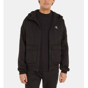 Calvin Klein Blouson court droit zippé nylon capuche Noir Jeans - Couleur Noir - Taille XL