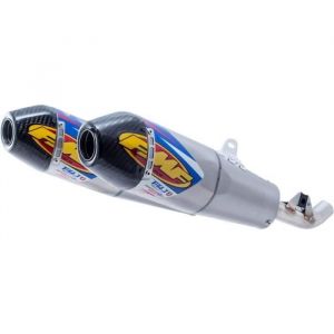 Pot d'échappement scooter avec embout FMF HON CRF450R/RX 17-18 DUAL S/S-TITANIUM FACTORY 4 1 RCT SLIP-ON MFLRS W/C-F