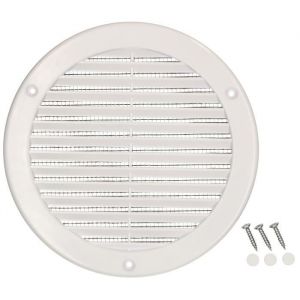 Grille d'aération ronde Fi 150 mm Blanc avec moustiquaire - Kotarbau
