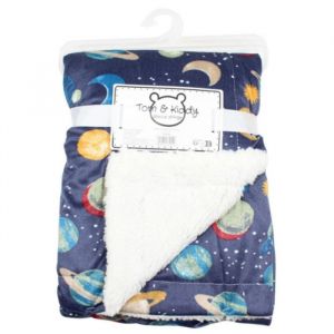 Plaid Polaire Enfant Plan&egrave;te (Taille Taille Unique,Couleur Bleu)