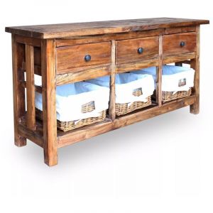 Buffet bahut armoire console meuble de rangement bois de r&eacute;cup&eacute;ration m if 100 cm 4402144