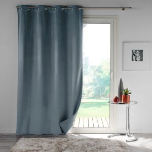 Homemaison Rideau velours 140x250cm bleu gris