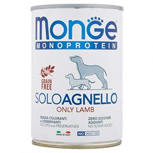 Monge 24x400 GR Nourriture Humide Chiens NS Wet Pâté 100% Agneau