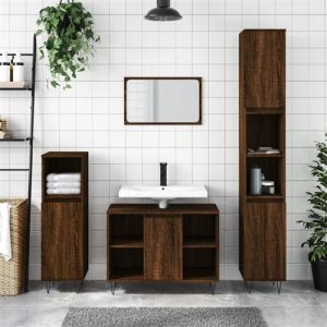 VidaXL Armoire de bain chêne marron 30x30x100 cm bois d'ingénierie
