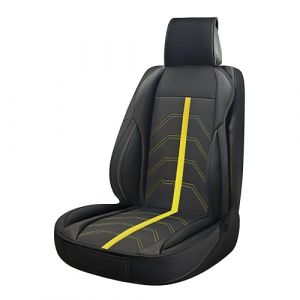 Sumex S Dossier de siège pour Voiture modèle Potenza Couleur Noire et Jaune Housse de Sport Universelle imperméable en Cuir synthétique