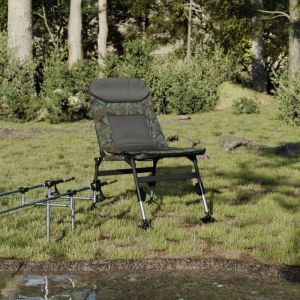 VidaXL Chaise de pêche avec pieds à boue réglables pliable camouflage