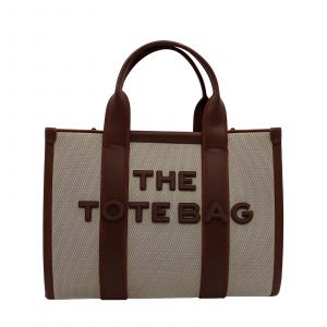 Sac Cabas pour Femme THE TOTE BAG Effet Grain&eacute; avec Anses Confortables Gallantry Marron / Beige