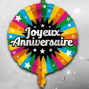 BALLON ALU JOYEUX ANNIVERSAIRE Multicolore