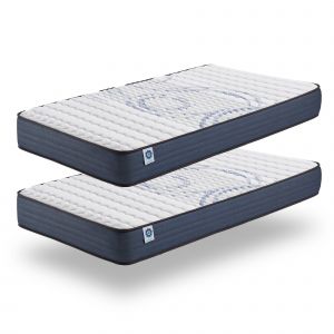 Pack de 2 matelas Perfect Sleep 70x190 cm - Soutien Blue Latex - Mousse à mémoire de forme hr - Noyau de polyuréthane - 7 Zones de Confort - Tissu 3D