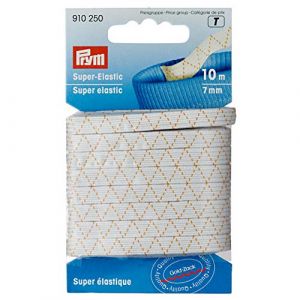 Prym 910250 Super élastique, 7mm, Blanc, 10m
