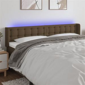 VidaXL Hoofdbord LED 183x16x78/88 cm stof donkerbruin3123687