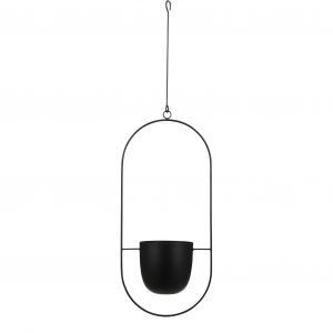 Mica Decorations Pot de fleurs suspendu Dexter - L24 x L14 x H83 cm - Noir