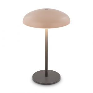 BRILONER - Lampe de table sans fil LED IP44 avec bord lumineux, variateur tactile, batterie interchangeable, lampe de chevet sans fil, lampe de salon à poser, 19,5x30,5 cm, beige, anthracite