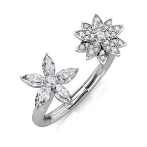 Bague Fraternal Bloom MYC-Paris DR0014-S - Argent&eacute; Et Cristal