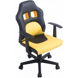 CLP Fauteuil de bureau Fun pour enfants, Noir - Jaune