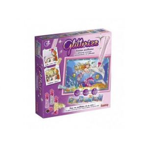 Lansay Jouets Coffret glitterizz sirenes pailletees Scintillantes - 7 Tableaux a pailleter Enfant - Art et Loisir creatif - des 5 Ans