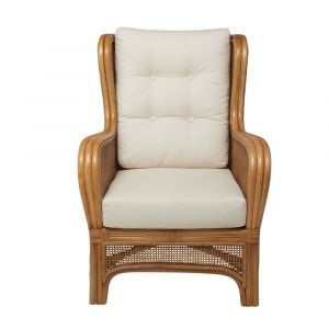 Signature Fauteuil en rotin et tissu L70 cm - gustave