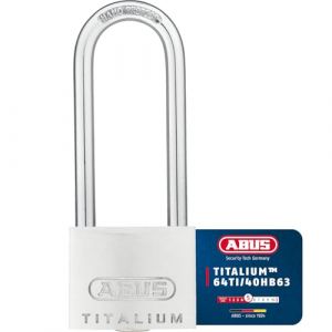 Abus Titalium 64TI/40HB63 à anse haute - Cadenas de cave avec corps de serrure en aluminium spécial - anse en acier trempé - niveau de sécurité 5