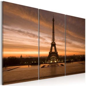 Artgeist Tableau - Coucher de soleil sur la tour Eiffel 90x60