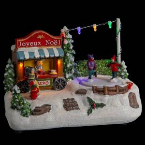 Village de No&euml;l lumineux Patinoire anim&eacute;e